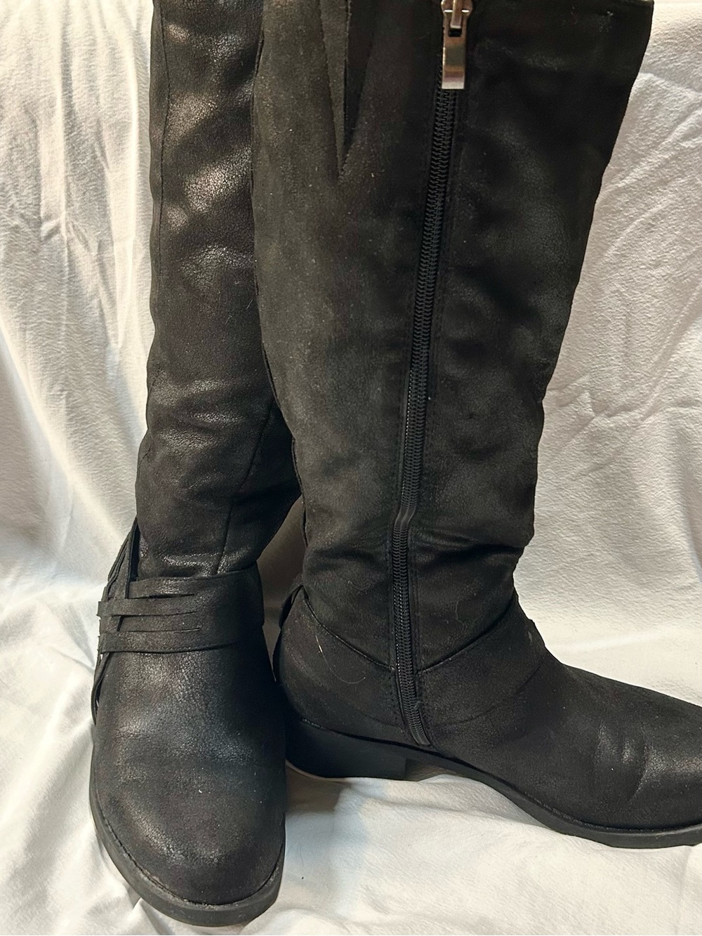 Men's Black Tall Zip-Front Riding Boots